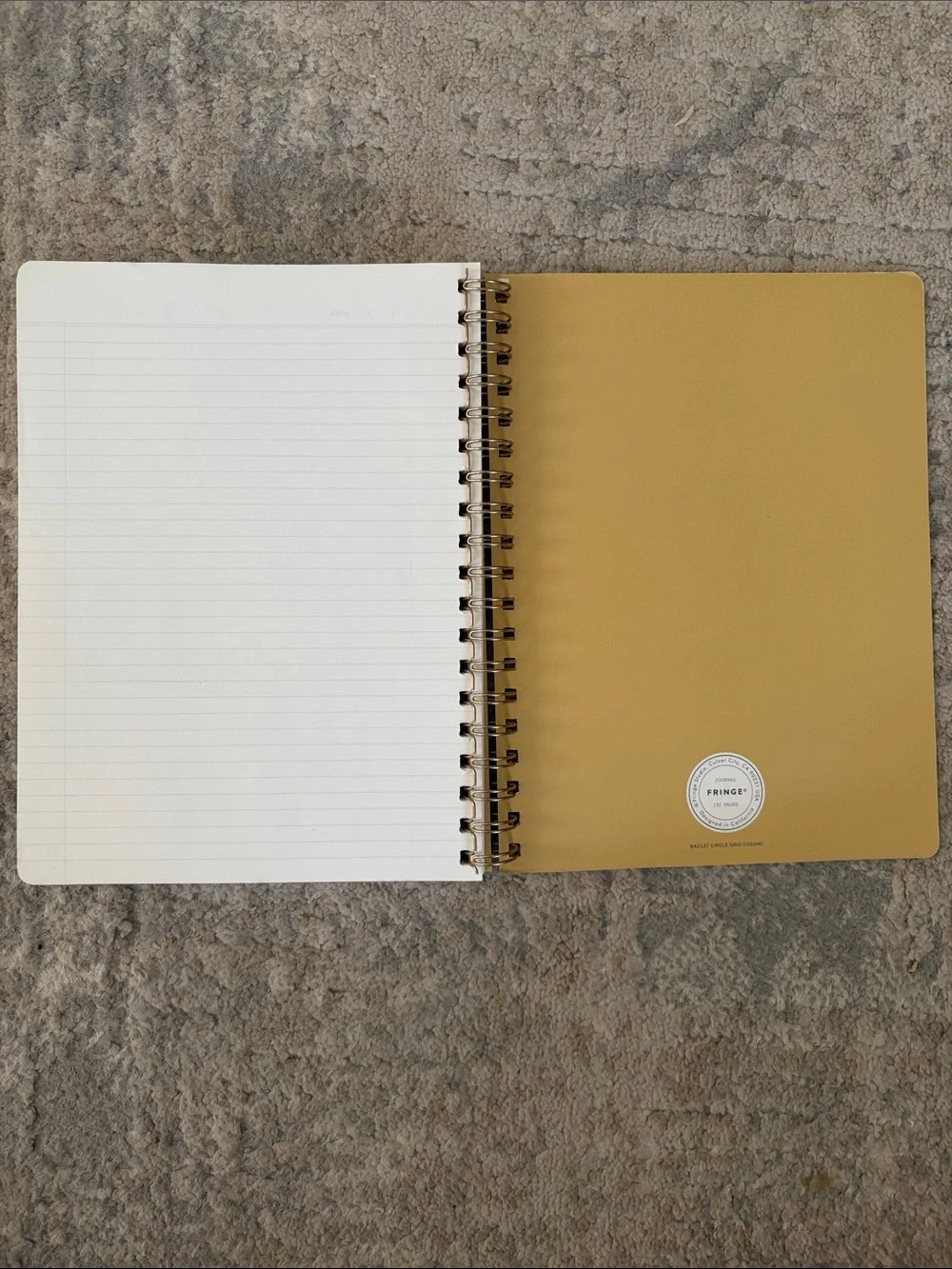 Fringe Studio Copper Brown Spiral Notebook with Gold Accents
